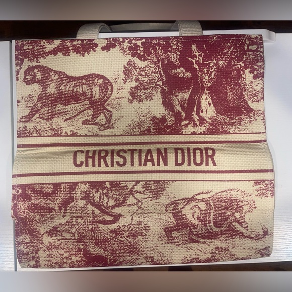 New Christian Dior Authentic Dioriviera straw gift tote - Picture 9 of 10